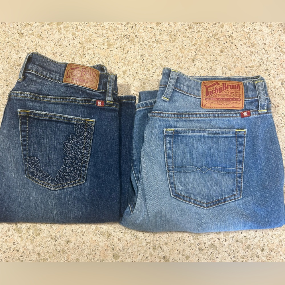 Selling a pair of Lucky Brand Jeans size 10 bootcut